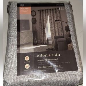 Allen+Roth Marina Grommet Top Blackout Curtain (One Panel) 50x84” 0953484 New